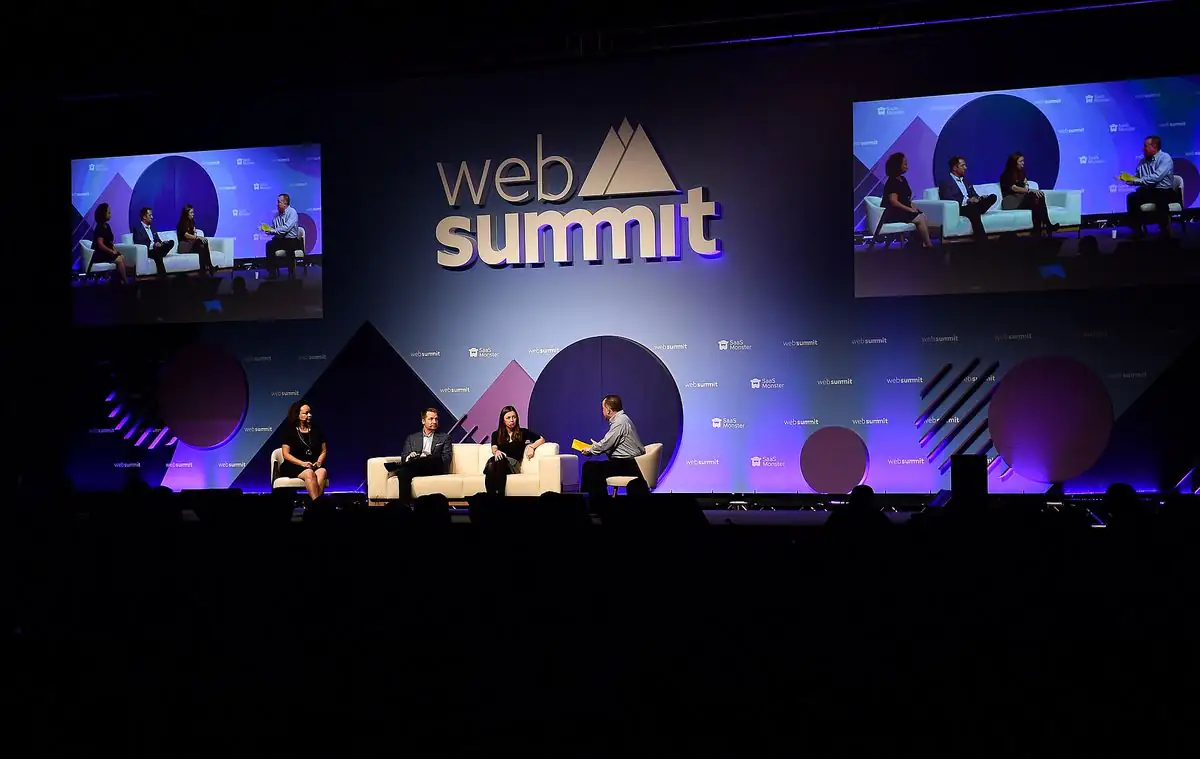 A panel discussion at Web Summit in Lisbon, November 2018. Archive photo.